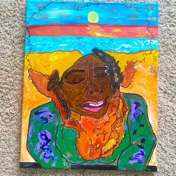 Original Canvas Art, Acrylic & Oil, “Mindful K”, Size 16x20 canvas - Picture 2 of 4